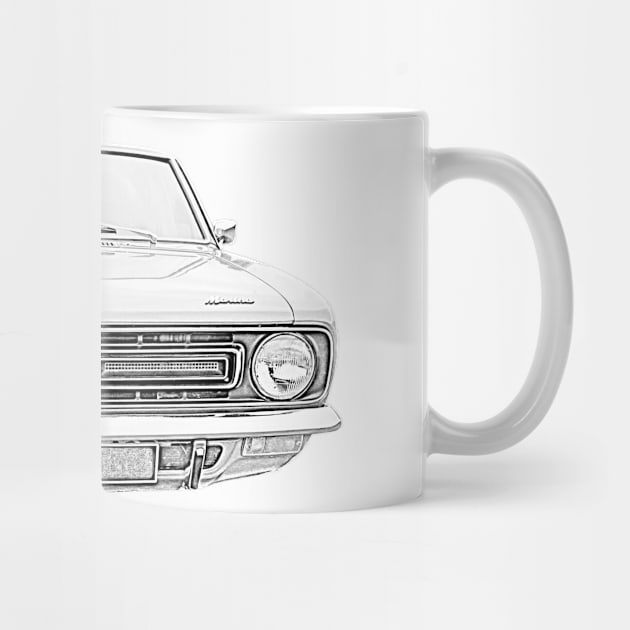 Morris Marina 1970s British classic car monochrome by soitwouldseem